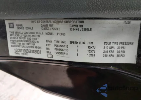 2006 Chevrolet Colorado Lt z USA, uszkodzony, nr VIN 1GCDT196568188031